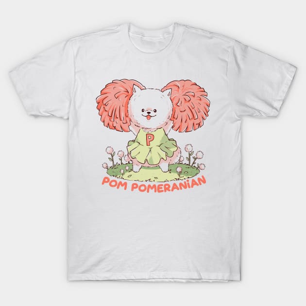 Pom Pomeranian - Cute Cheerleader Dog Gift T-Shirt by eduely